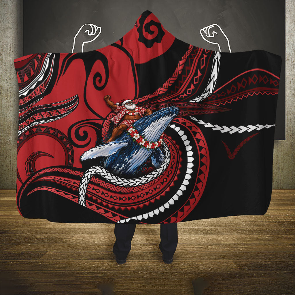 Tonga Christmas Hooded Blanket Santa Riding Humpback Whale DT05 - Polynesian Pride