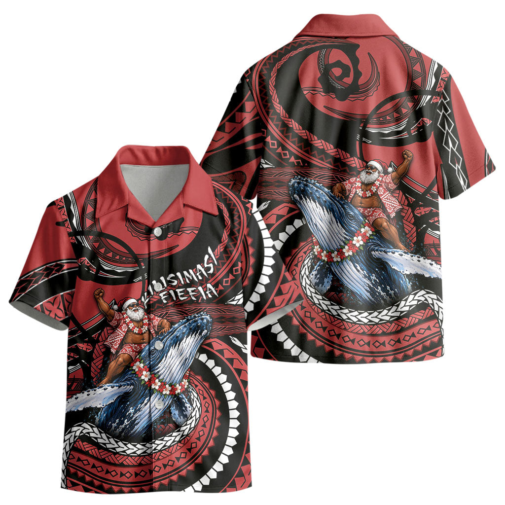 Tonga Christmas Kid Hawaiian Shirt Santa Riding Humpback Whale DT05 - Polynesian Pride