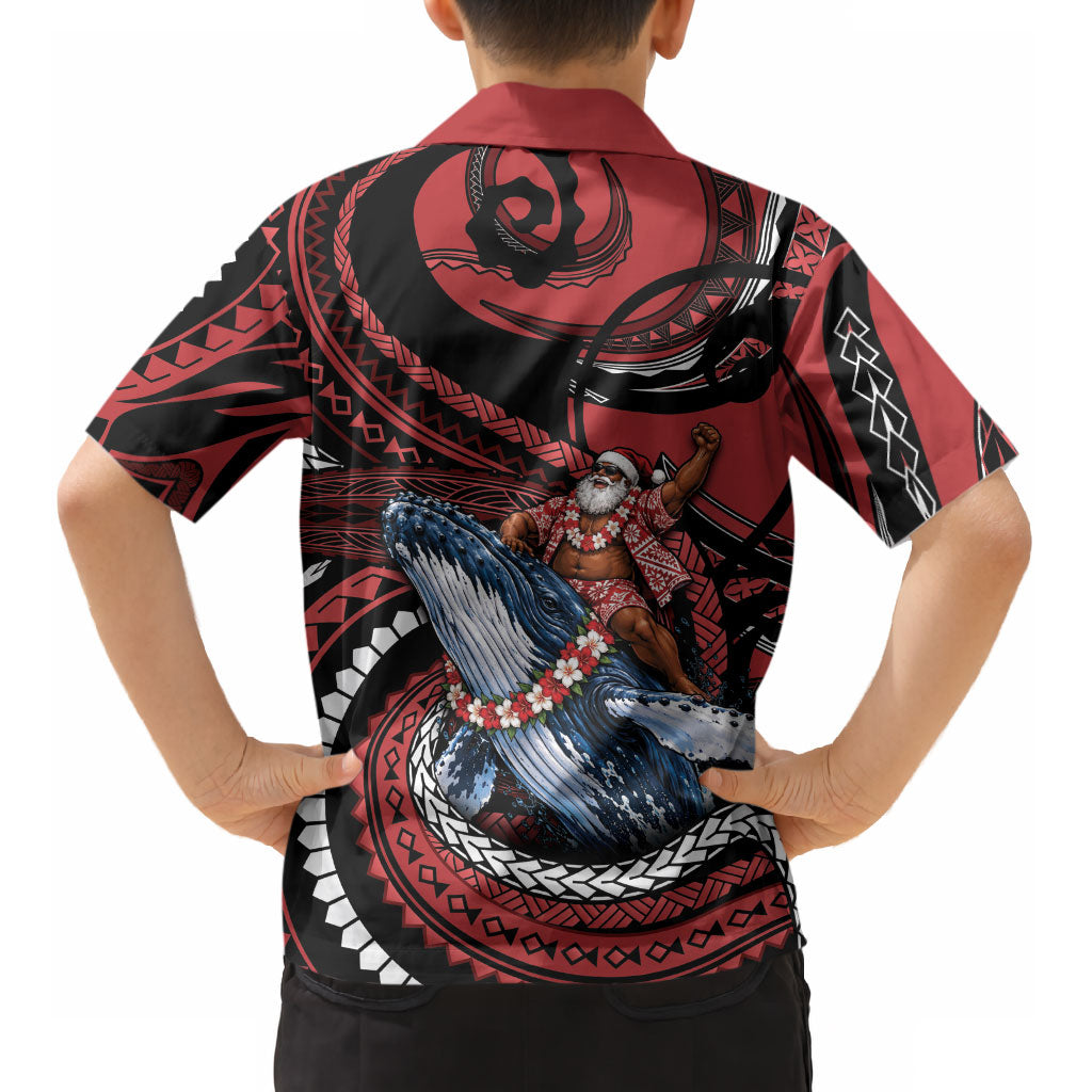 Tonga Christmas Kid Hawaiian Shirt Santa Riding Humpback Whale DT05 - Polynesian Pride