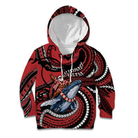 Tonga Christmas Kid Hoodie Santa Riding Humpback Whale DT05 Hoodie Red - Polynesian Pride