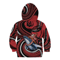 Tonga Christmas Kid Hoodie Santa Riding Humpback Whale DT05 - Polynesian Pride