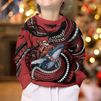 Tonga Christmas Kid Ugly Christmas Sweater Santa Riding Humpback Whale DT05 - Polynesian Pride