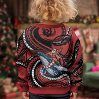 Tonga Christmas Kid Ugly Christmas Sweater Santa Riding Humpback Whale DT05 - Polynesian Pride