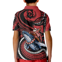 Tonga Christmas Kid Polo Shirt Santa Riding Humpback Whale DT05 - Polynesian Pride