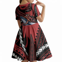 Tonga Christmas Kid Short Sleeve Dress Santa Riding Humpback Whale DT05 - Polynesian Pride