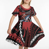 Tonga Christmas Kid Short Sleeve Dress Santa Riding Humpback Whale DT05 - Polynesian Pride