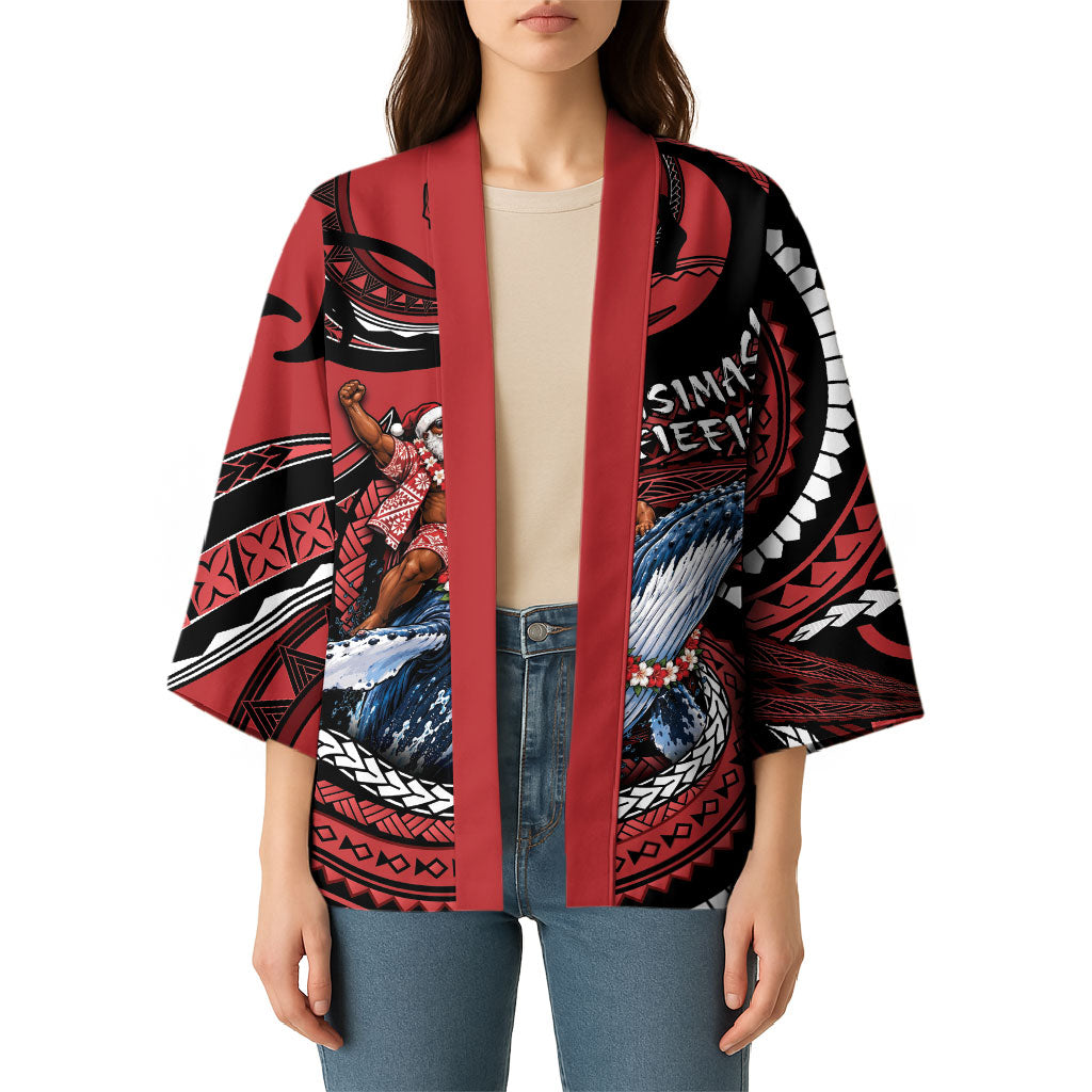 Tonga Christmas Kimono Santa Riding Humpback Whale DT05 - Polynesian Pride