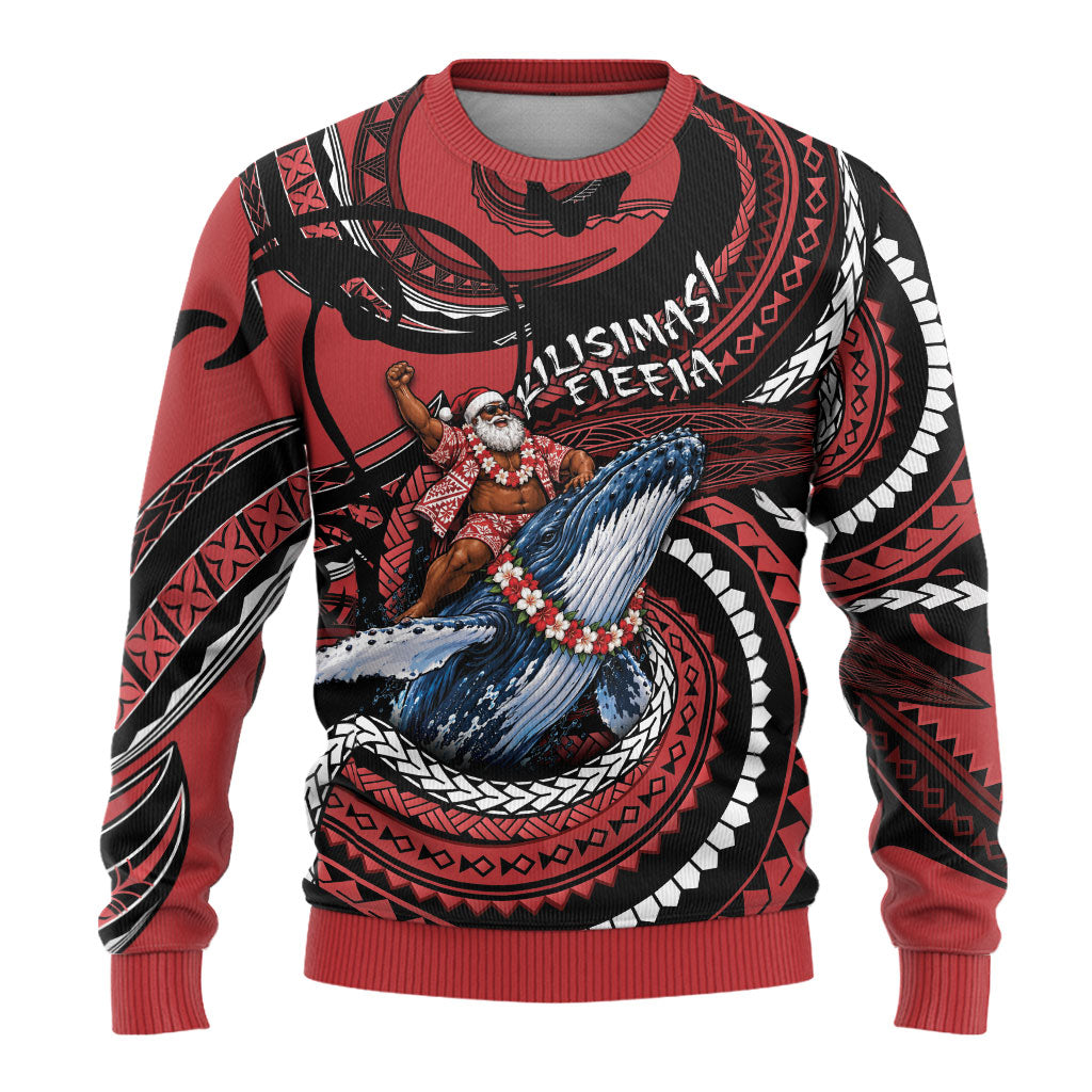 Tonga Christmas Ugly Christmas Sweater Santa Riding Humpback Whale DT05 - Polynesian Pride