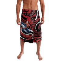 Tonga Christmas Lavalava Santa Riding Humpback Whale DT05 Red - Polynesian Pride