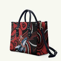 Tonga Christmas Leather Bag Santa Riding Humpback Whale DT05 Red - Polynesian Pride
