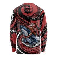 Tonga Christmas Long Sleeve Shirt Santa Riding Humpback Whale DT05 - Polynesian Pride