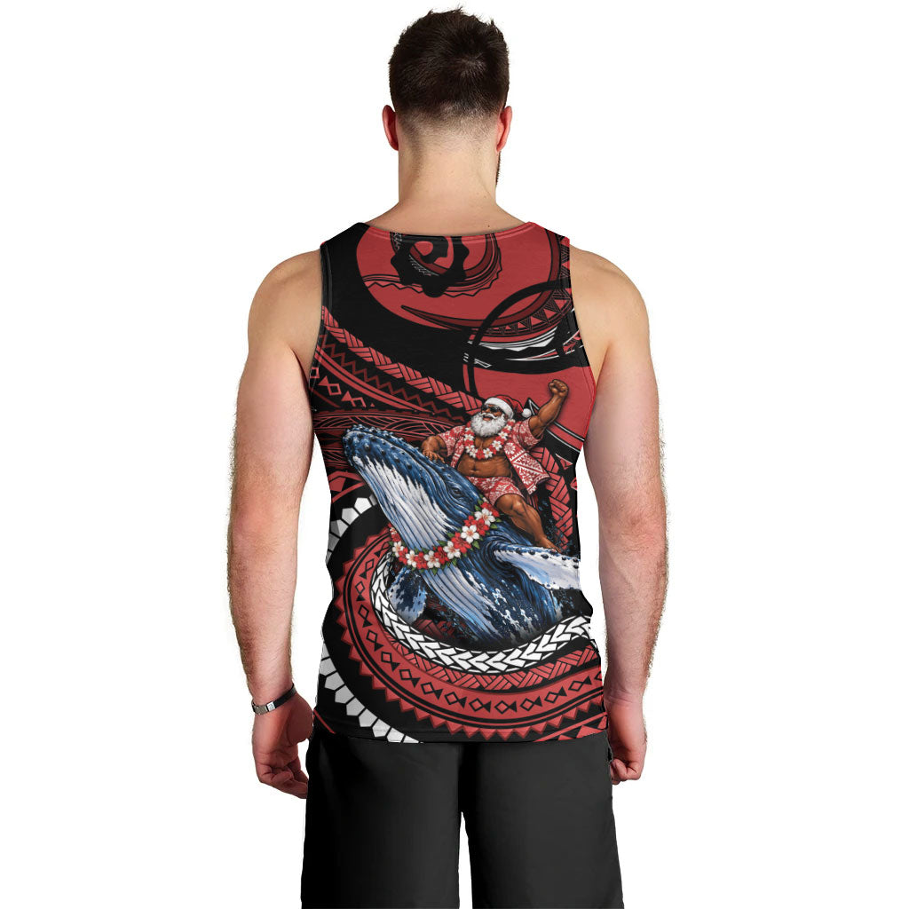 Tonga Christmas Men Tank Top Santa Riding Humpback Whale DT05 - Polynesian Pride