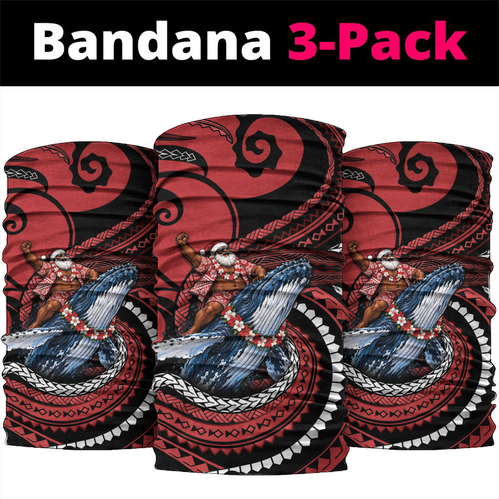 Tonga Christmas Neck Gaiter Santa Riding Humpback Whale DT05 package One Size: 25*50cm Red - Polynesian Pride