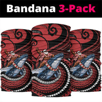 Tonga Christmas Neck Gaiter Santa Riding Humpback Whale DT05 package One Size: 25*50cm Red - Polynesian Pride