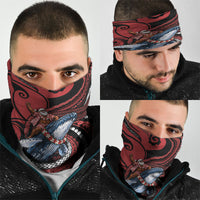 Tonga Christmas Neck Gaiter Santa Riding Humpback Whale DT05 - Polynesian Pride