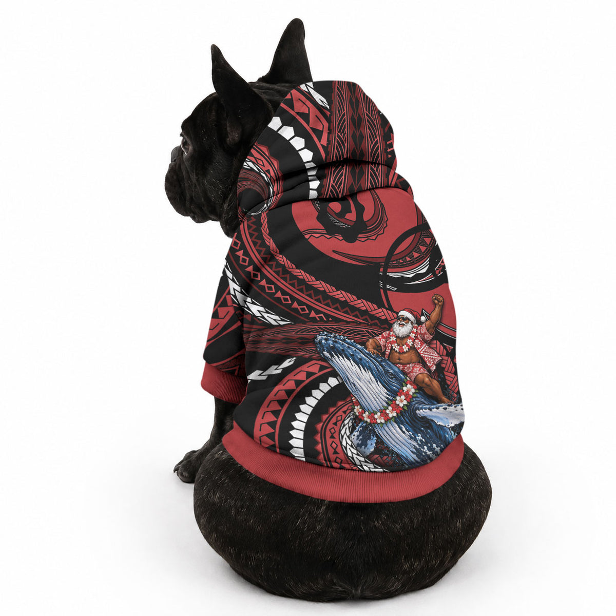 Tonga Christmas Pet Hoodie Santa Riding Humpback Whale DT05 - Polynesian Pride