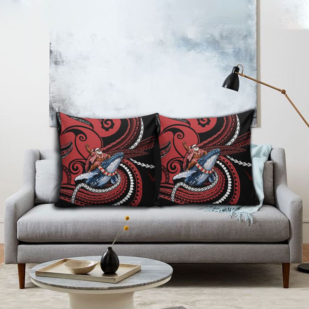 Tonga Christmas Pillow Cover Santa Riding Humpback Whale DT05 - Polynesian Pride