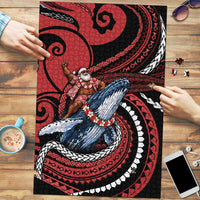 Tonga Christmas Puzzle Santa Riding Humpback Whale DT05 Red - Polynesian Pride