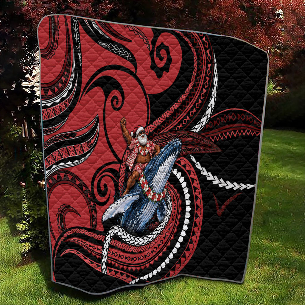 Tonga Christmas Quilt Santa Riding Humpback Whale DT05 - Polynesian Pride