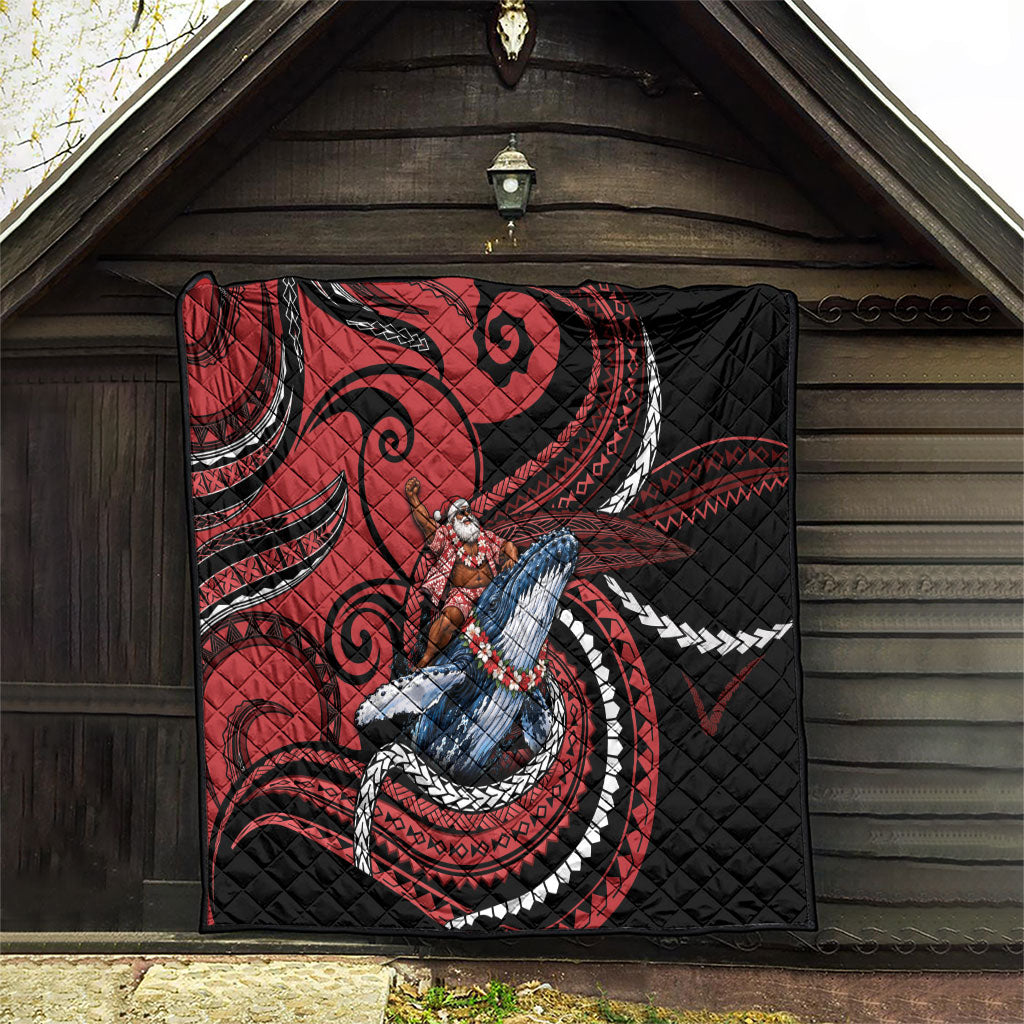 Tonga Christmas Quilt Santa Riding Humpback Whale DT05 - Polynesian Pride