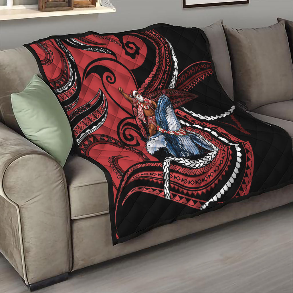 Tonga Christmas Quilt Santa Riding Humpback Whale DT05 - Polynesian Pride