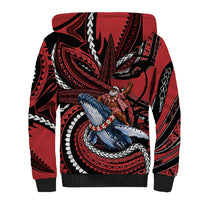 Tonga Christmas Sherpa Hoodie Santa Riding Humpback Whale DT05 - Polynesian Pride