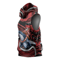 Tonga Christmas Sleeveless Hoodie Santa Riding Humpback Whale DT05 - Polynesian Pride