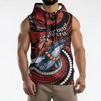 Tonga Christmas Sleeveless Hoodie Santa Riding Humpback Whale DT05 - Polynesian Pride