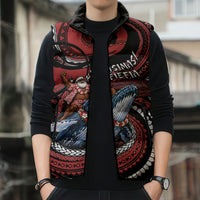 Tonga Christmas Sleeveless Puffer Jacket Santa Riding Humpback Whale DT05 - Polynesian Pride