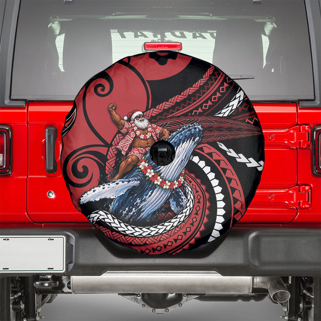 Tonga Christmas Spare Tire Cover Santa Riding Humpback Whale DT05 - Polynesian Pride