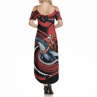 Tonga Christmas Summer Maxi Dress Santa Riding Humpback Whale DT05 - Polynesian Pride