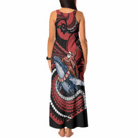 Tonga Christmas Tank Maxi Dress Santa Riding Humpback Whale DT05 - Polynesian Pride