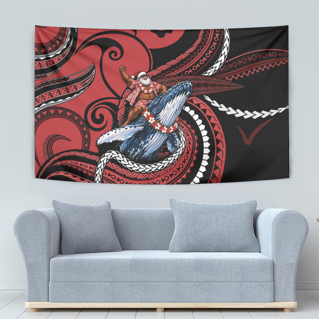 Tonga Christmas Tapestry Santa Riding Humpback Whale DT05 - Polynesian Pride