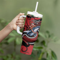 Tonga Christmas Tumbler With Handle Santa Riding Humpback Whale DT05 - Polynesian Pride