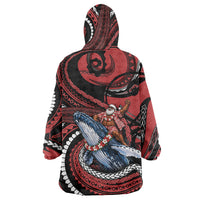 Tonga Christmas Wearable Blanket Hoodie Santa Riding Humpback Whale DT05 - Polynesian Pride