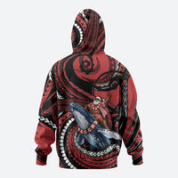 Tonga Christmas Zip Hoodie Santa Riding Humpback Whale DT05 - Polynesian Pride