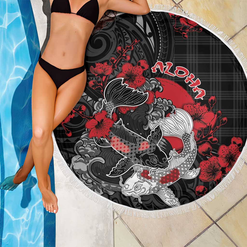 Hawaiian And Japanese Beach Blanket Aloha Koi Fish Palaka Patterns DT05 - Polynesian Pride