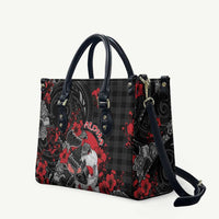 Hawaiian And Japanese Leather Bag Aloha Koi Fish Palaka Patterns DT05 Black - Polynesian Pride