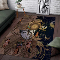 Hawaii Makahiki Area Rug Polynesian Sky And Earth DT05 Gold - Polynesian Pride