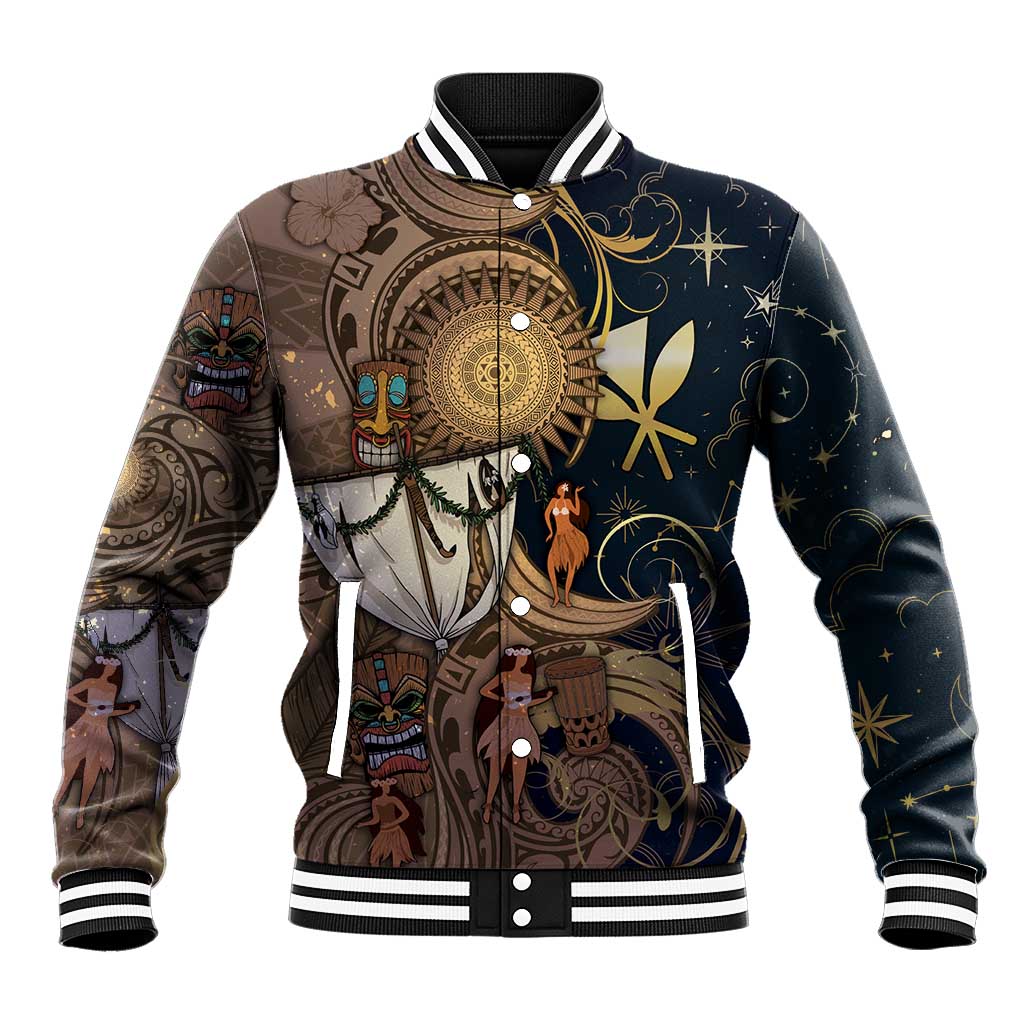 Hawaii Makahiki Baseball Jacket Polynesian Sky And Earth DT05 Unisex Gold - Polynesian Pride