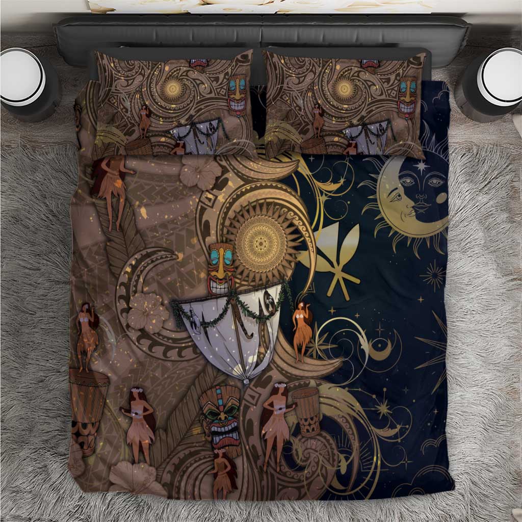 Hawaii Makahiki Bedding Set Polynesian Sky And Earth DT05 Gold - Polynesian Pride