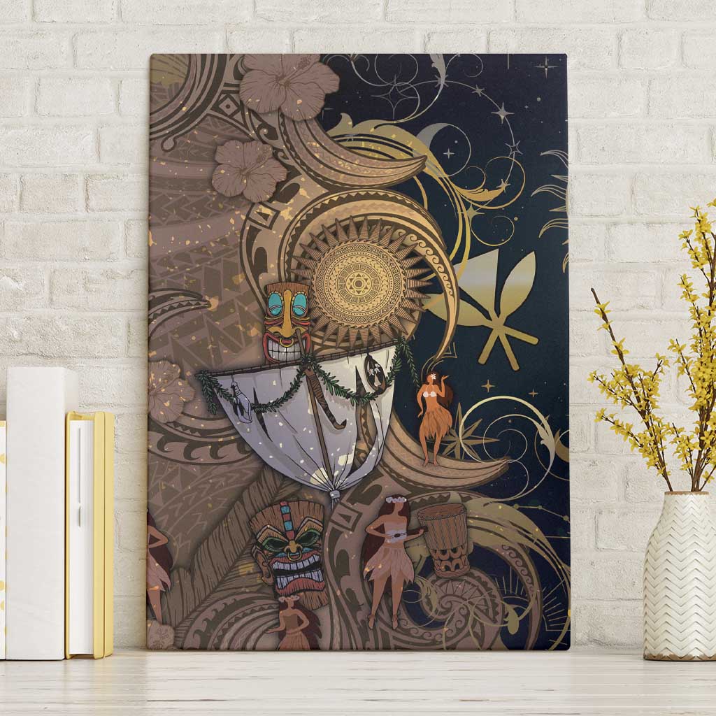 Hawaii Makahiki Canvas Wall Art Polynesian Sky And Earth DT05 Without Frame Gold - Polynesian Pride