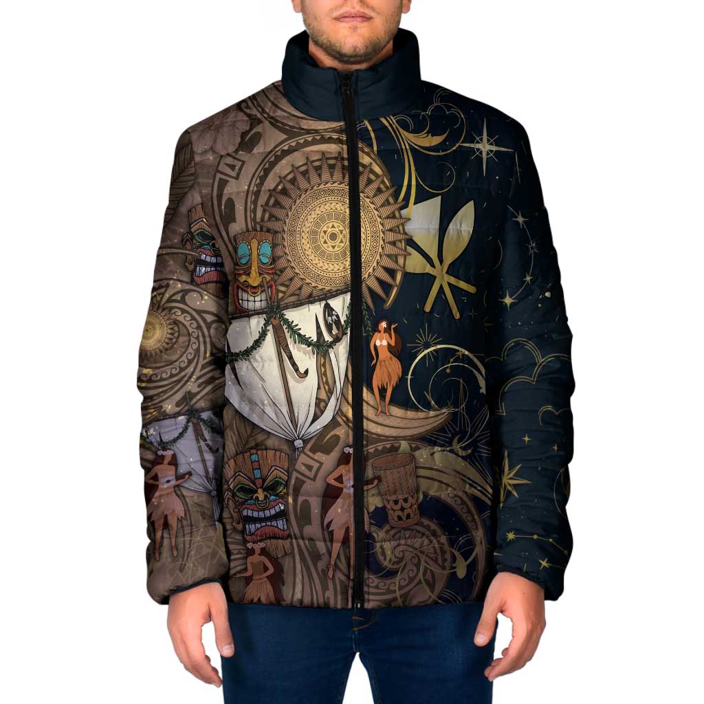 Hawaii Makahiki Padded Jacket Polynesian Sky And Earth DT05 Men Gold - Polynesian Pride