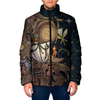 Hawaii Makahiki Padded Jacket Polynesian Sky And Earth DT05 Men Gold - Polynesian Pride
