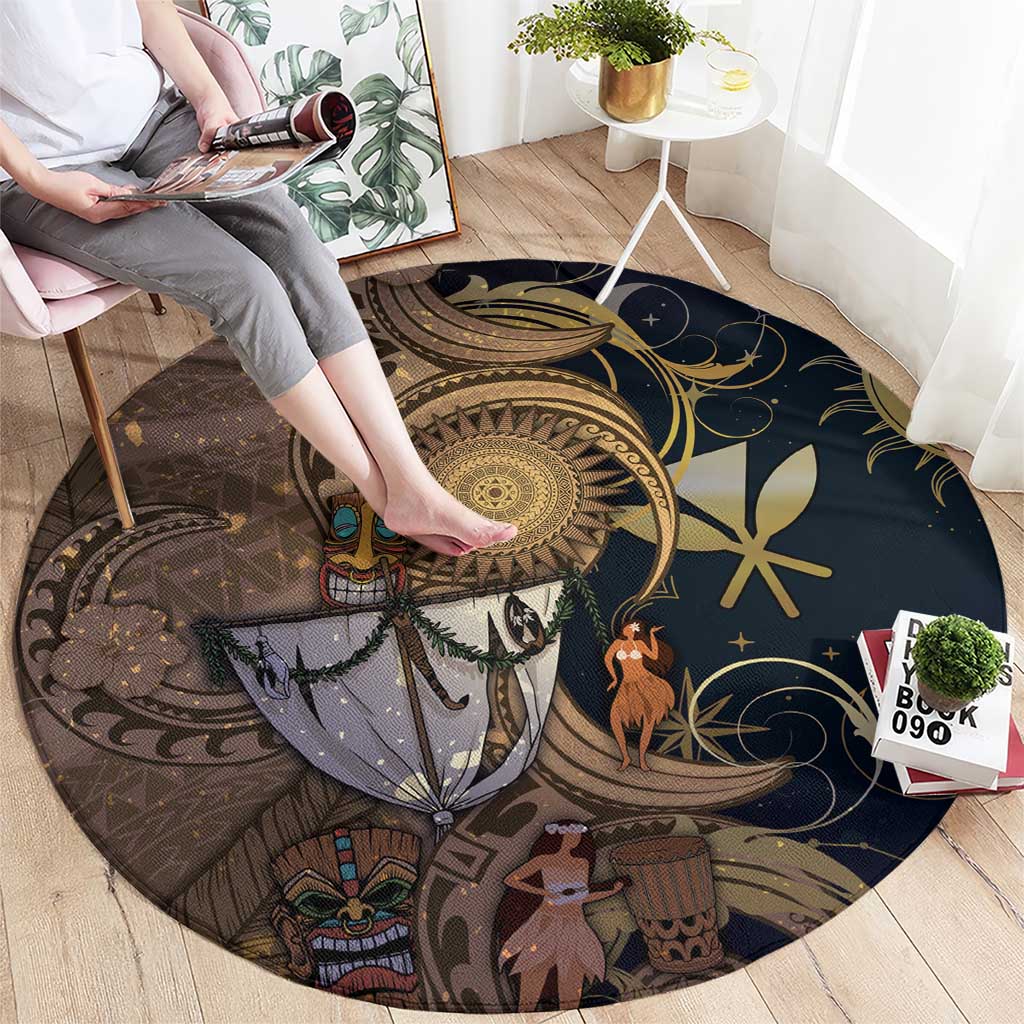 Hawaii Makahiki Round Carpet Polynesian Sky And Earth DT05 - Polynesian Pride