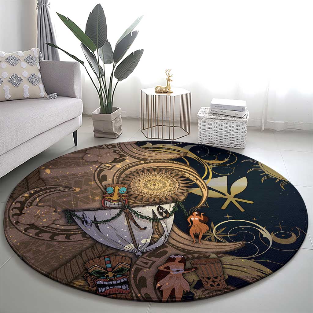 Hawaii Makahiki Round Carpet Polynesian Sky And Earth DT05 - Polynesian Pride