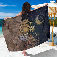 Hawaii Makahiki Sarong Polynesian Sky And Earth DT05 One Size 44 x 66 inches Gold - Polynesian Pride
