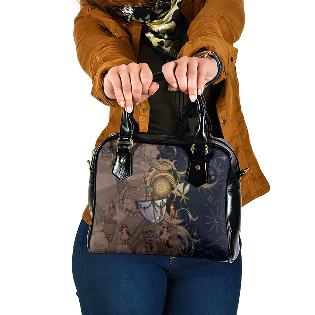Hawaii Makahiki Shoulder Handbag Polynesian Sky And Earth DT05 One Size Gold - Polynesian Pride
