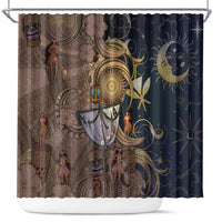 Hawaii Makahiki Shower Curtain Polynesian Sky And Earth DT05 Gold - Polynesian Pride