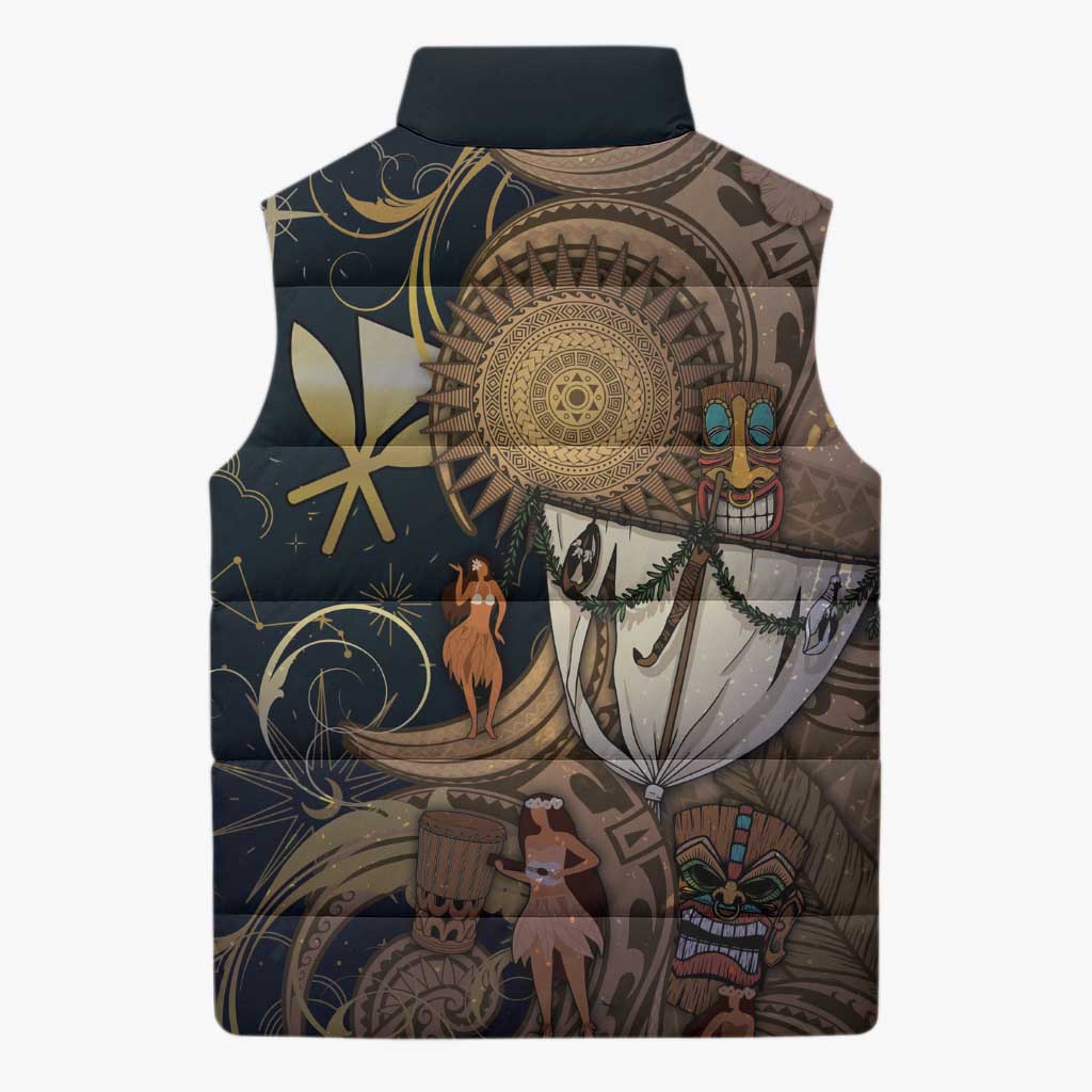 Hawaii Makahiki Sleeveless Puffer Jacket Polynesian Sky And Earth DT05 - Polynesian Pride